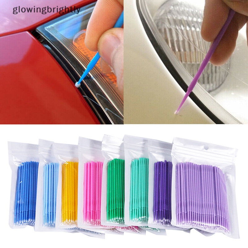 [glowingbrightly] 100pcs/ Sikat Gigi Cat Touch-Up Up Paint Micro Brush Tips Auto Mini Head Brush TFX