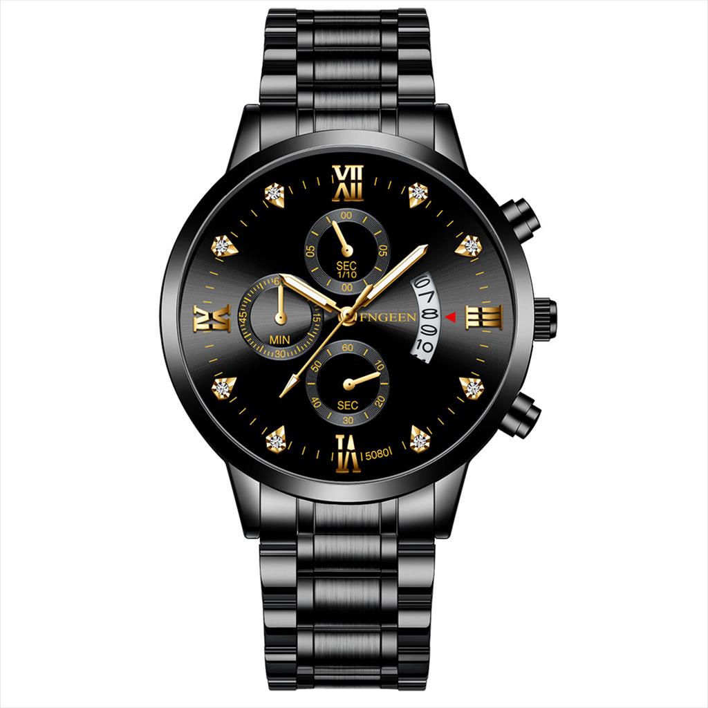 Jam Tangan Pria Analog Date FNGEEN 5080 Stainless Steel Water Resist Original