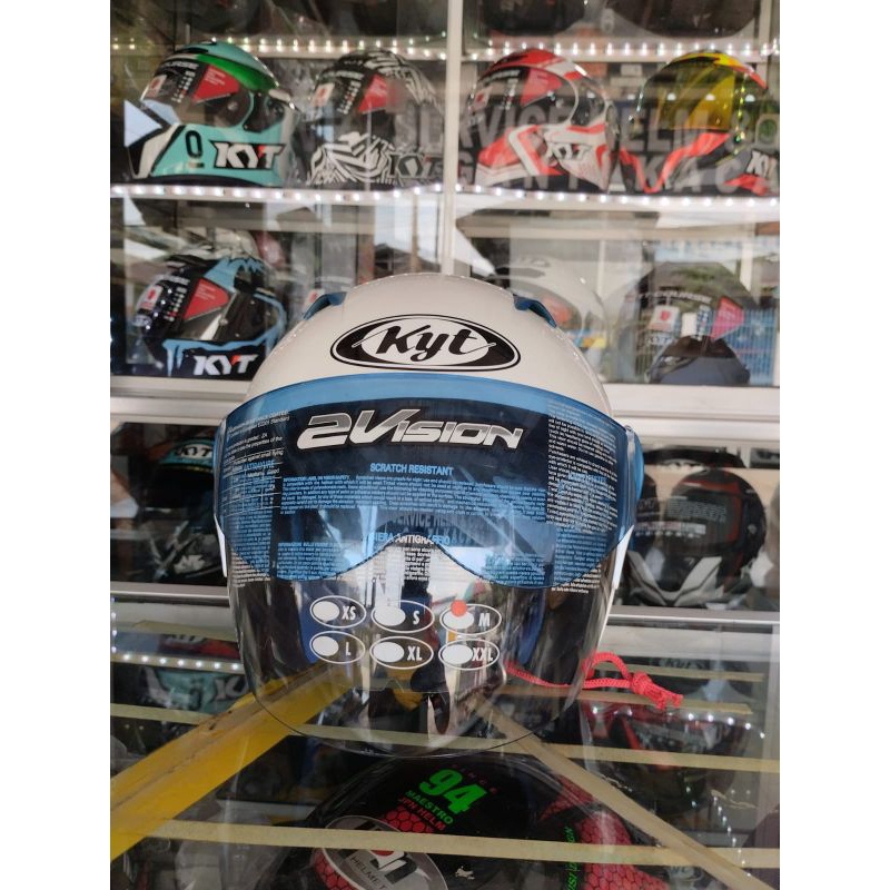 HELM KYT 2 VISION PUTIH BIRU/PUTIH PINK