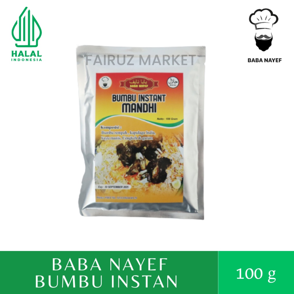

Baba Nayef Bumbu Instant Mandhi 100g | Bumbu Instant Masakan Arab | Bumbu Nasi Arab