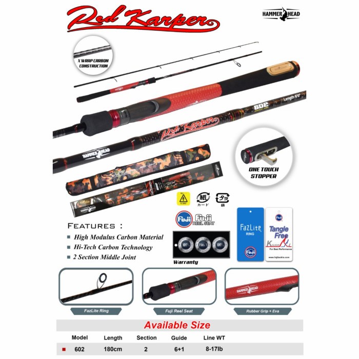 ORIGINAL - Joran Hammerhead Red Karper 602 8-17lb