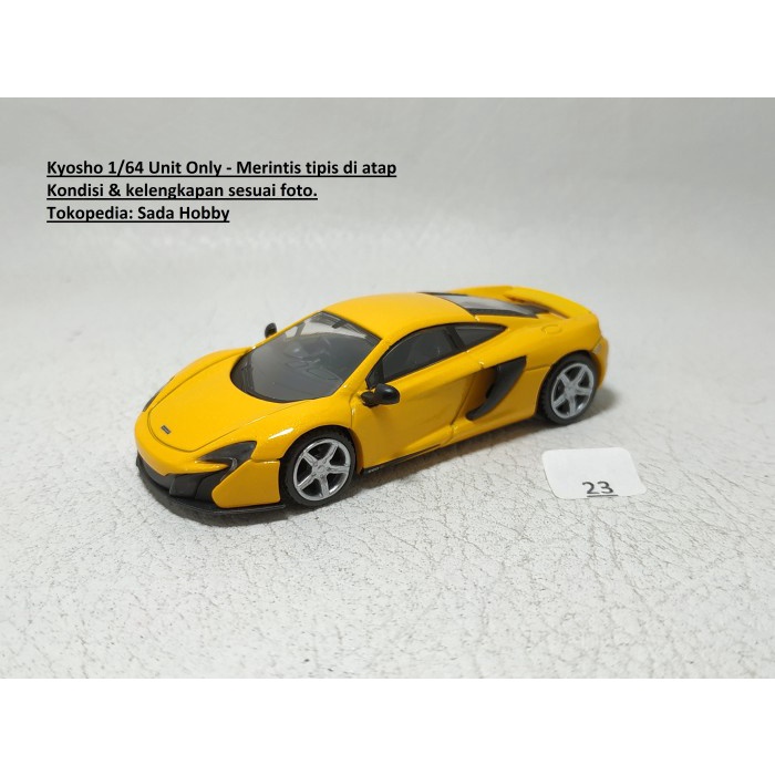 TERBARU Kyosho 1/64 McLaren 650S Coupe Kuning Unit Only Minus