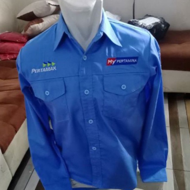 Terbaru kemeja my Pertamina baju my Pertamina baju kerja SPBU kemeja Pertamax baju Pertamax seragam 