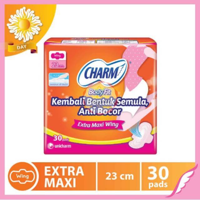 CHARM BODY FIT PEMBALUT  EXTRA MAXI WING ISI 30