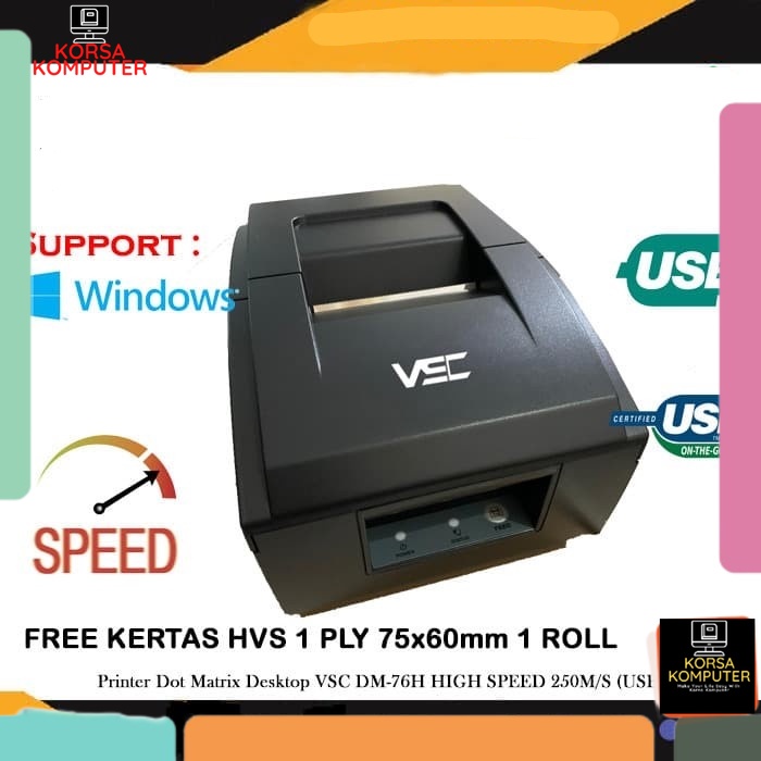 Printer Kasir Dot Matrix Vsc Dm-76h Usb Printer Struk Kasir - Hvs Original