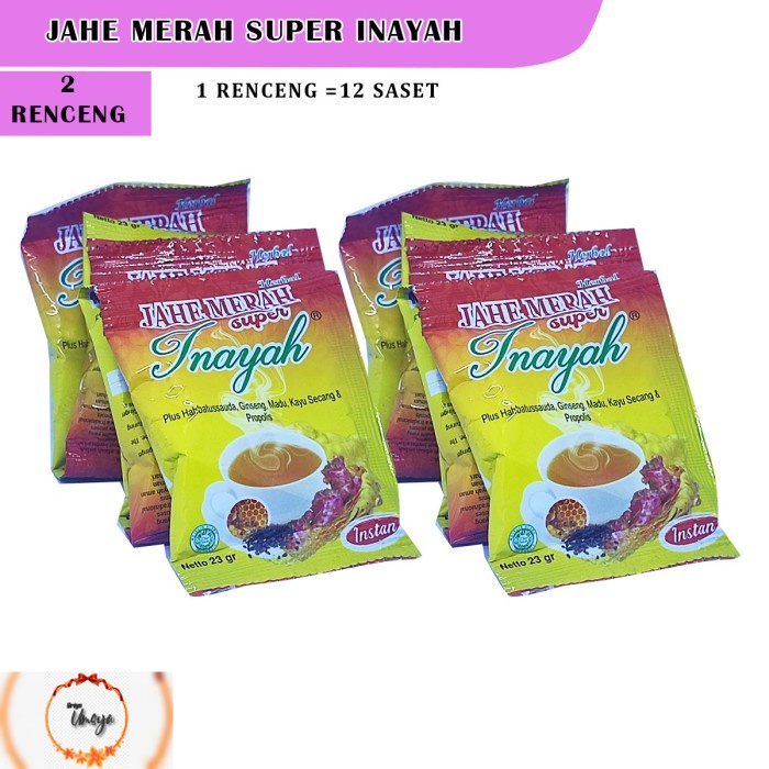 

Jahe Merah Inayah [2 renceng] jahe merah Super Plus Gingseng 24sachet