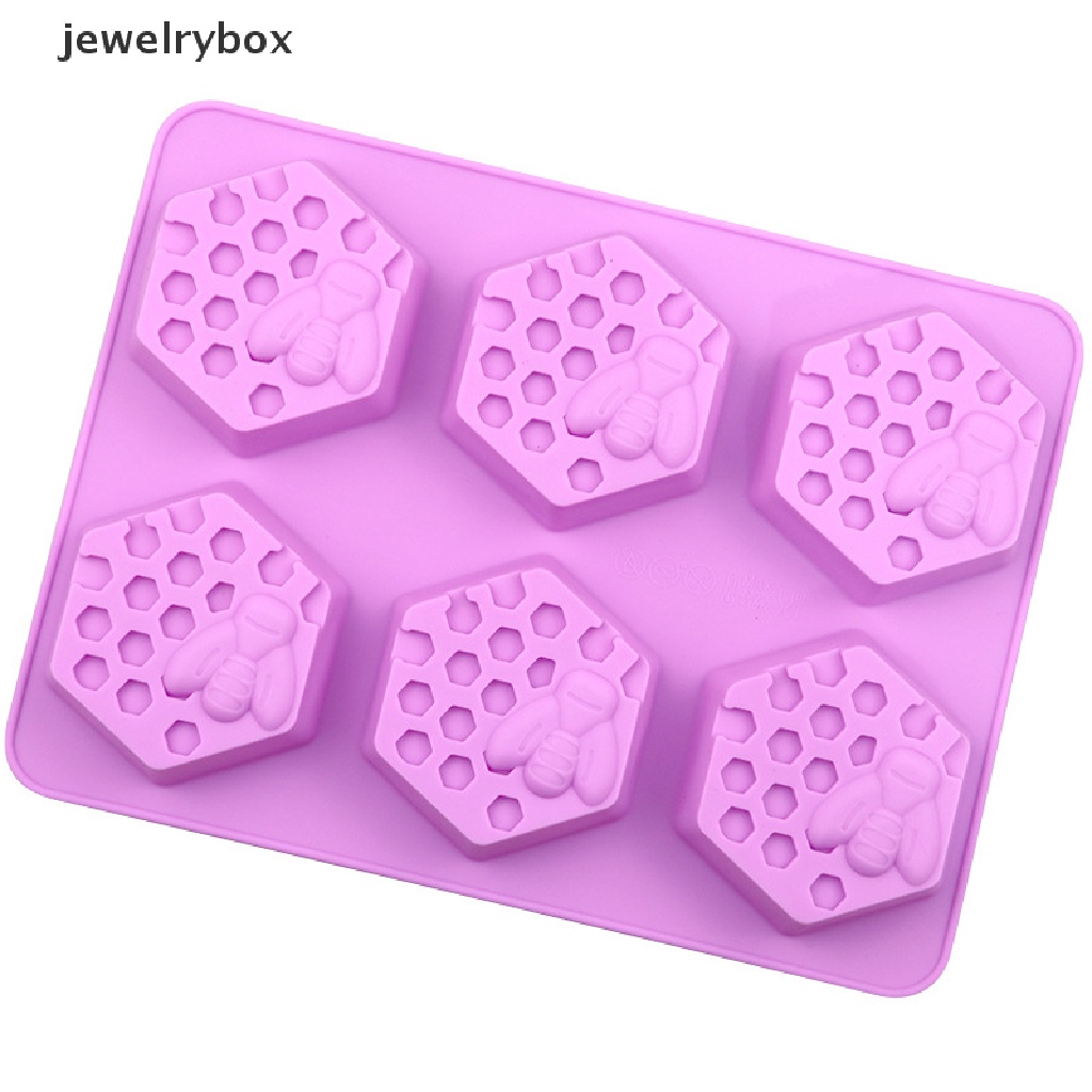 [jewelrybox] 3d Handmade Sabun Silikon Cetakan 6-Piece Bentuk Lebah Cetakan Sarang Lebah DIY Kue Cetakan Butik