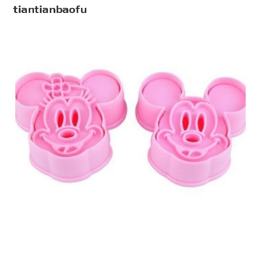 [tiantianbaofu] 2pcs/set Food Grade Plastik Lovely Kitty Cats Cookies Cutter/Perangko Alat Butik