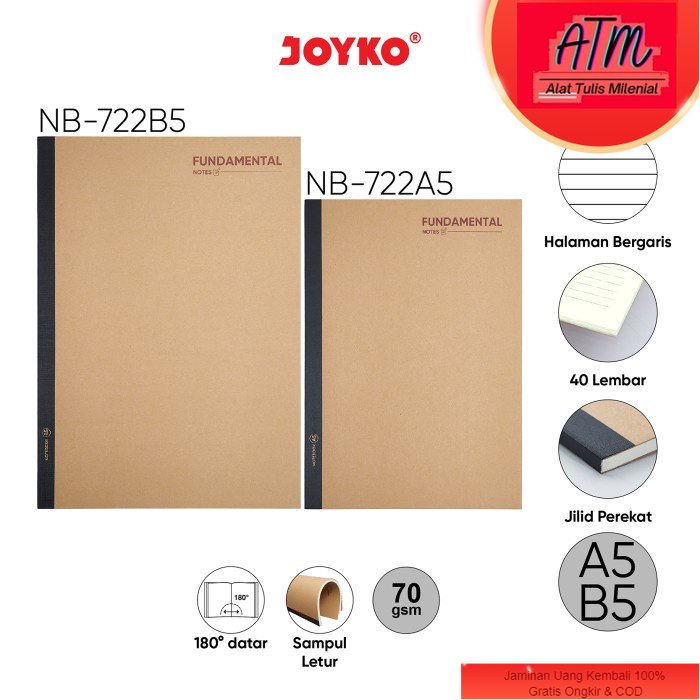 

Buku Tulis Catatan Notebook Joyko NB-722 Fundamental 1 Set 2 Pcs