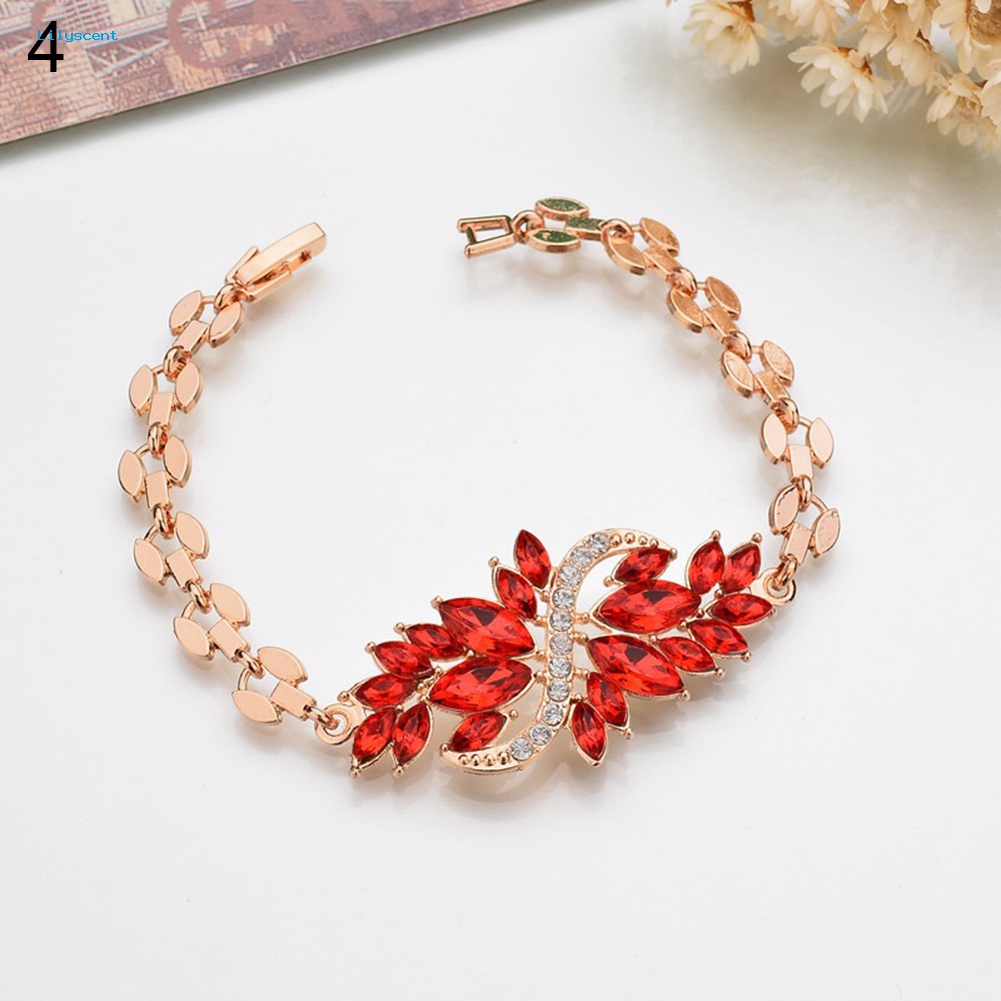 Lilyscent Wanita Gadis Fashion Merak Rantai Bangle Cuff Charm Gelang Perhiasan Hadiah