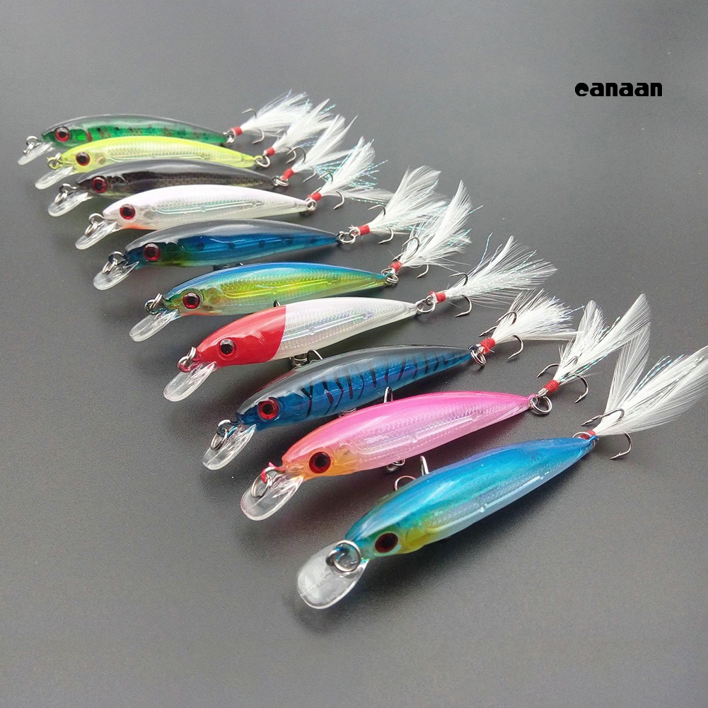 Cnn-10pcs 9cm 8g Buatan Memancing Manusia Hidup Keras Umpan Ikan Kecil Wobbler Ikan Renang Umpan