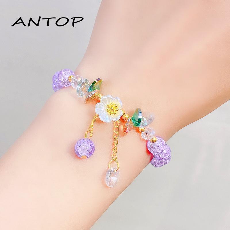 [Antop Termurah] Gelang Transparan Cerah Simple Serbaguna Popcorn Crystal Beaded Bracelet