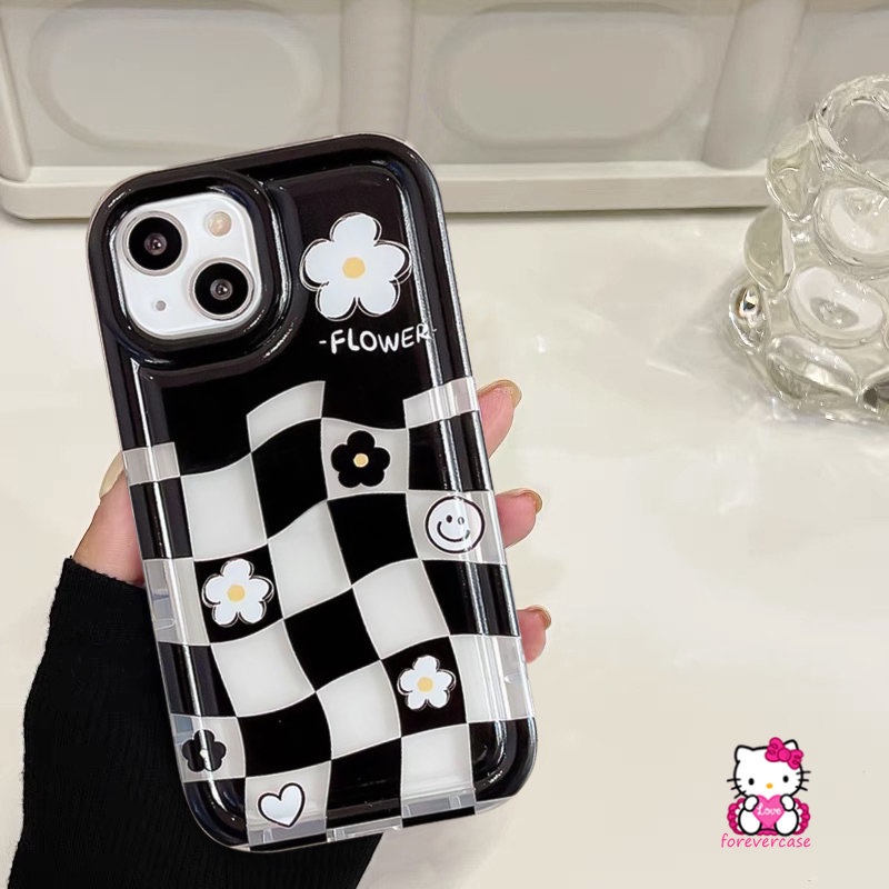 Casing Motif Kotak-Kotak Bunga Keberuntungan Untuk Vivo Y22 Y35 Y93 Y20 Y02 Y16 Y02s Y15 Y12i Y91C Y15s Y30 Y33s V25 V25E Y15A Y22s Y12s Y12 Y11 Y17 Y21 Y20i Y21s Y91 Y50 Y95 Airbag Soft Cover