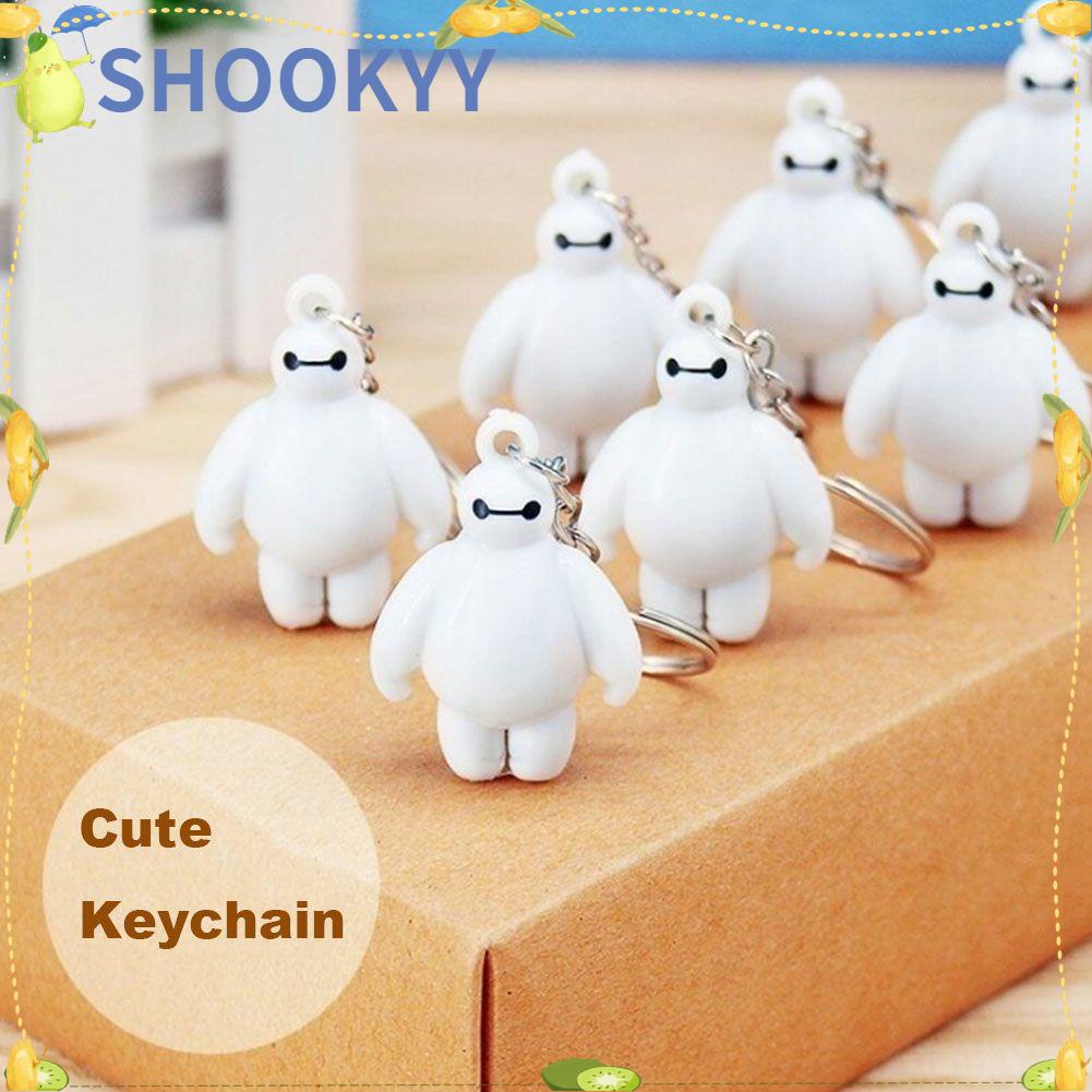 Chookyy Gantungan Kunci Aksesoris Kunci Untuk Anak Perempuan Wanita Key Ring Putih Baymax Kawaii Kartun