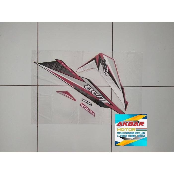 Striping Sticker Lis Honda Beat Idling Stop 2017 2018 Hitam Magenta