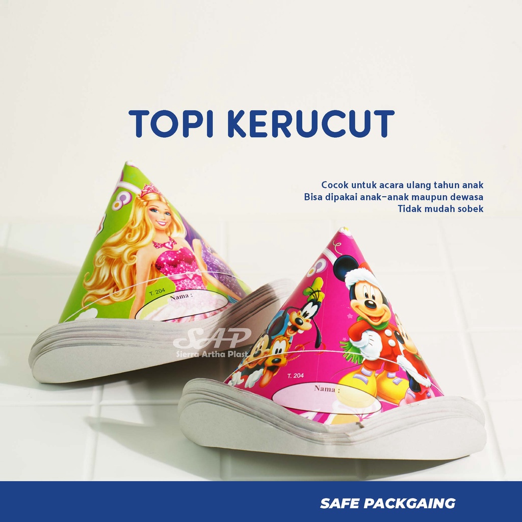 Topi Ultah Kerucut | Topi Ultah Mahkota | Topi Ulang Tahun | Topi Ultah Karakter | Topi Ultah Murah