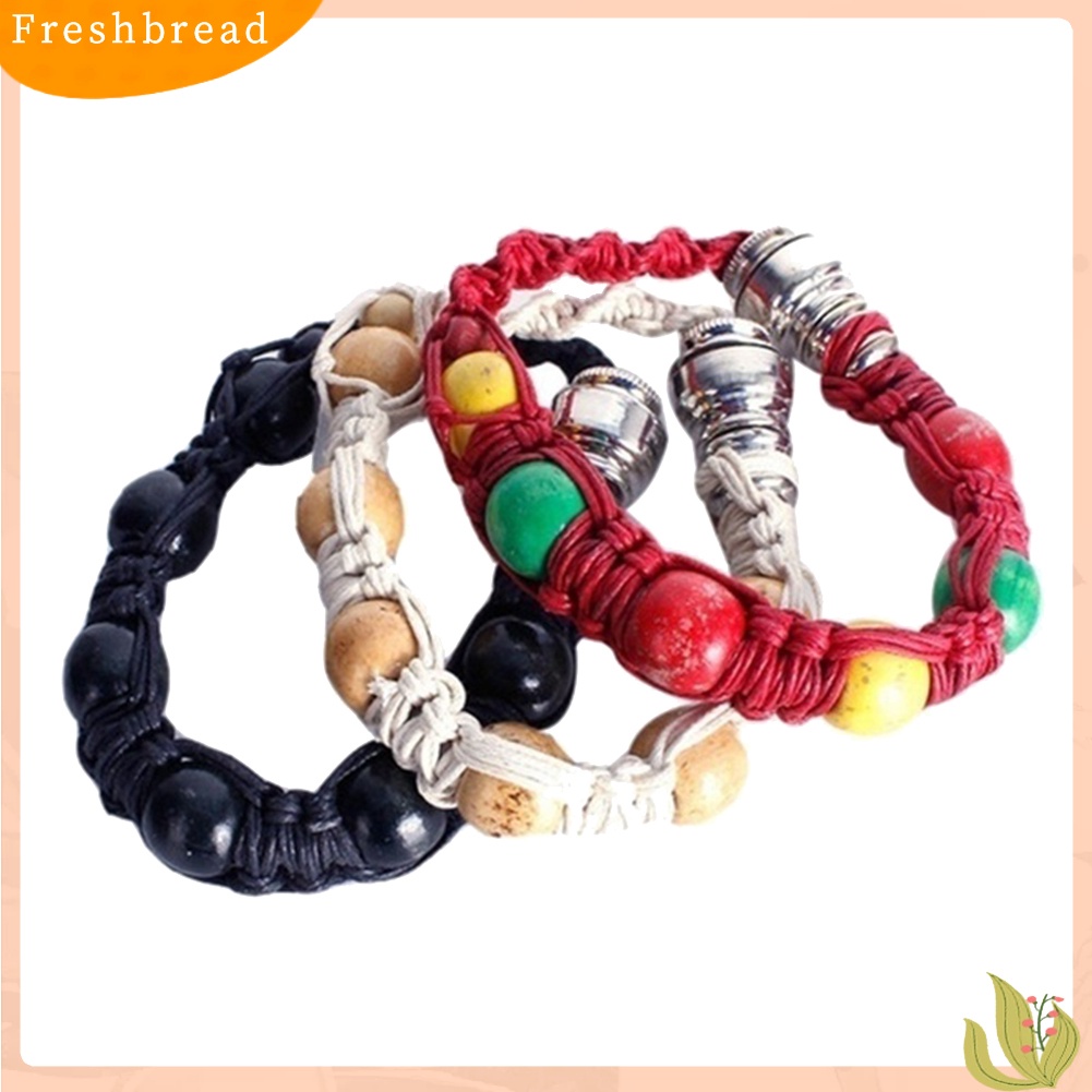 &lt; Freshbread &gt; Fashion Unisex Knotting Manik-Manik Pipa Tembakau Handwoven Gelang Bangle Perhiasan