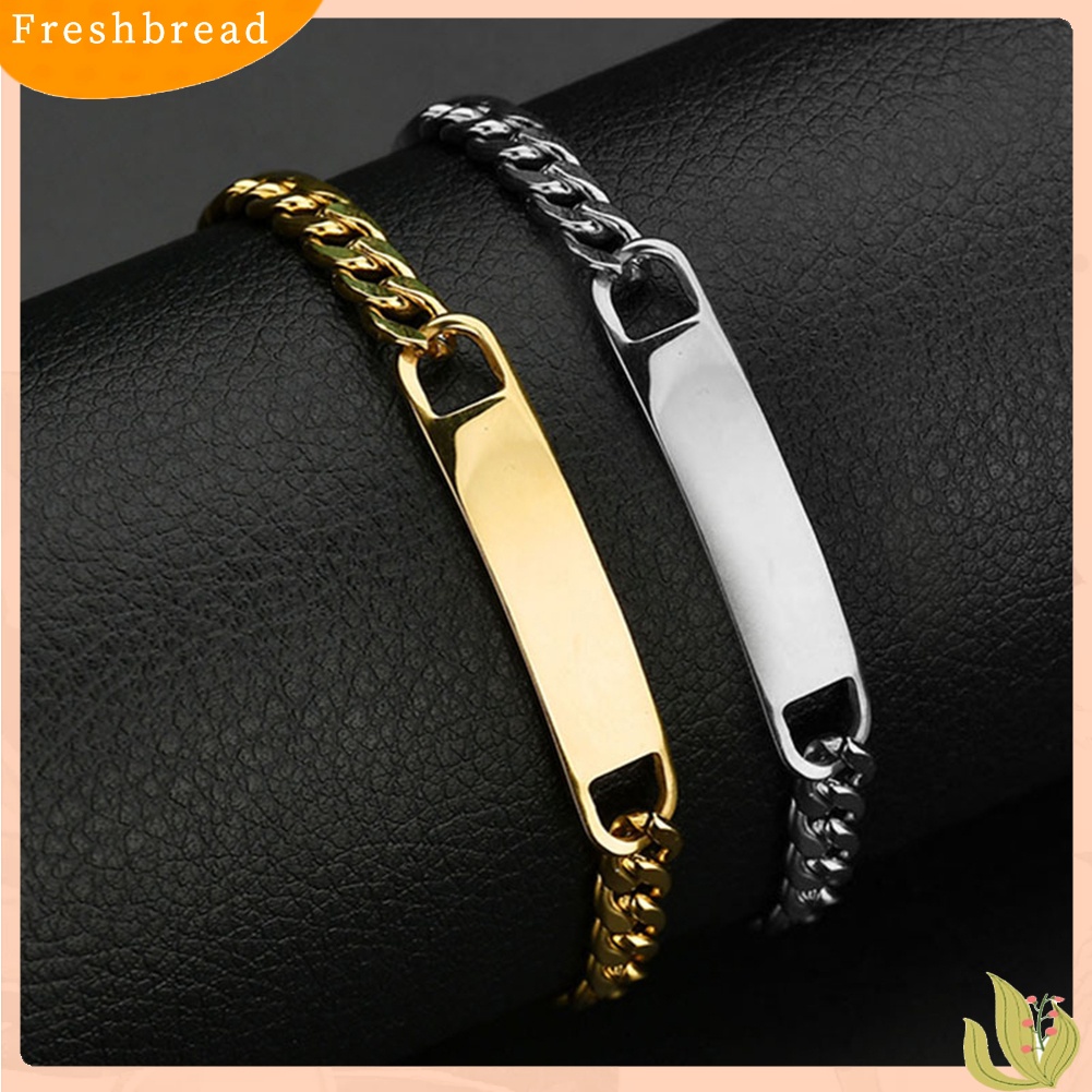 &lt; Freshbread &gt; Pria Rantai Gelang Stainless Steel Bangle Fashion Pesta Club Prom Pub Perhiasan