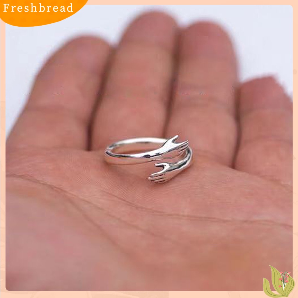 &lt; Freshbread &gt; Cincin Pelukan Cinta Tangan Terbuka Sederhana Dapat Disesuaikan Aksesori Perhiasan Pernikahan