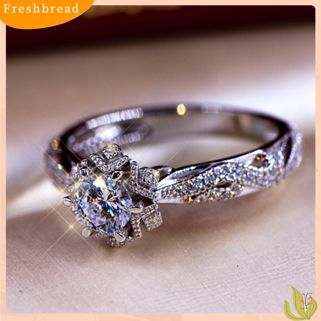 &lt; Freshbread &gt; Wanita Cincin Indah Berlian Imitasi Elegan Lady Ring Untuk Hari Valentine