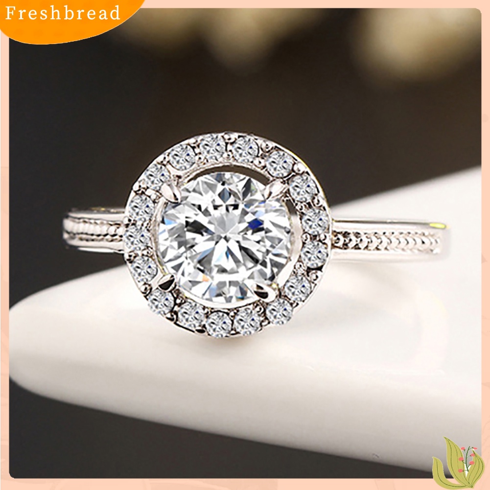 &lt; Freshbread &gt; Fashion Wanita Berlapis Emas/Perak Zirkon Jari Cincin Pernikahan Pertunangan Perhiasan