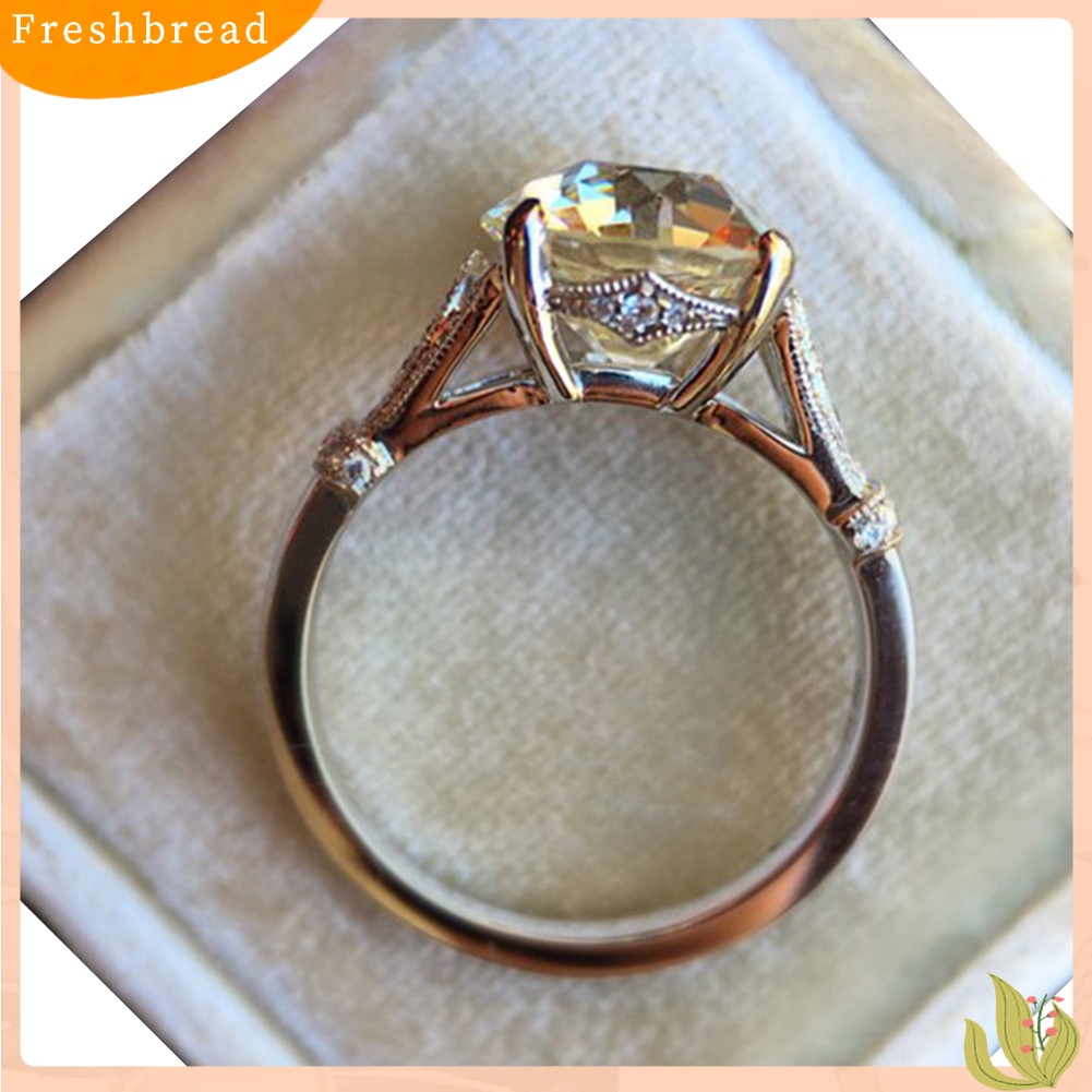 &lt; Freshbread &gt; Fashion Wanita Putaran Besar Cubic Zirconia Pernikahan Pertunangan Jari Cincin Perhiasan