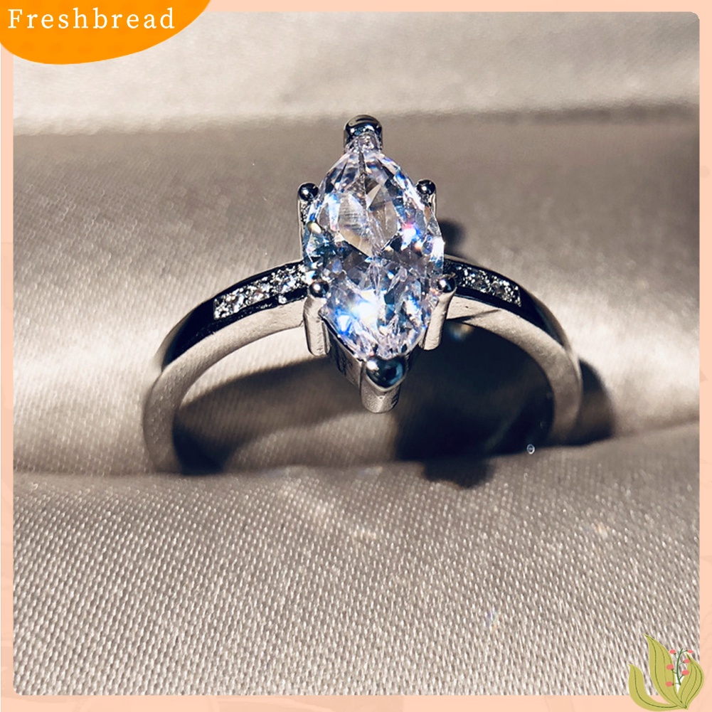 &lt; Freshbread &gt; Glitter Pengantin Pernikahan Pertunangan Perhiasan Marquise Cut Berlian Imitasi Jari Cincin