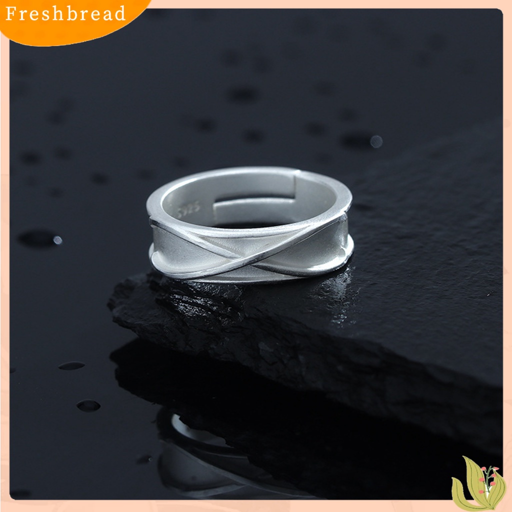 &lt; Freshbread &gt; Cincin Mengkilap Poles Sandblasting Halus Geometris Pembukaan Yang Dapat Disesuaikan Paduan Pasangan Matahari Wukong Waktu Cincin Hadiah Valentine