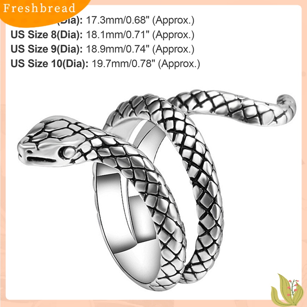 &lt; Freshbread &gt; Cincin Jari Bentuk Ular Perhiasan Hadiah Alloy Punk Cobra Bentuk Ular Ring Untuk Pesta