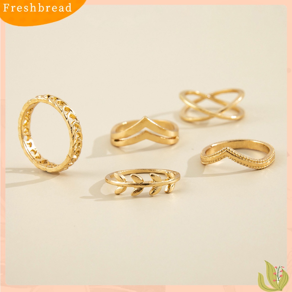 &lt; Freshbread &gt; 7pcs/Set Lady Finger Ring Indah Vintage Warna Solid Individu Perempuan Cincin Set Untuk Hadiah