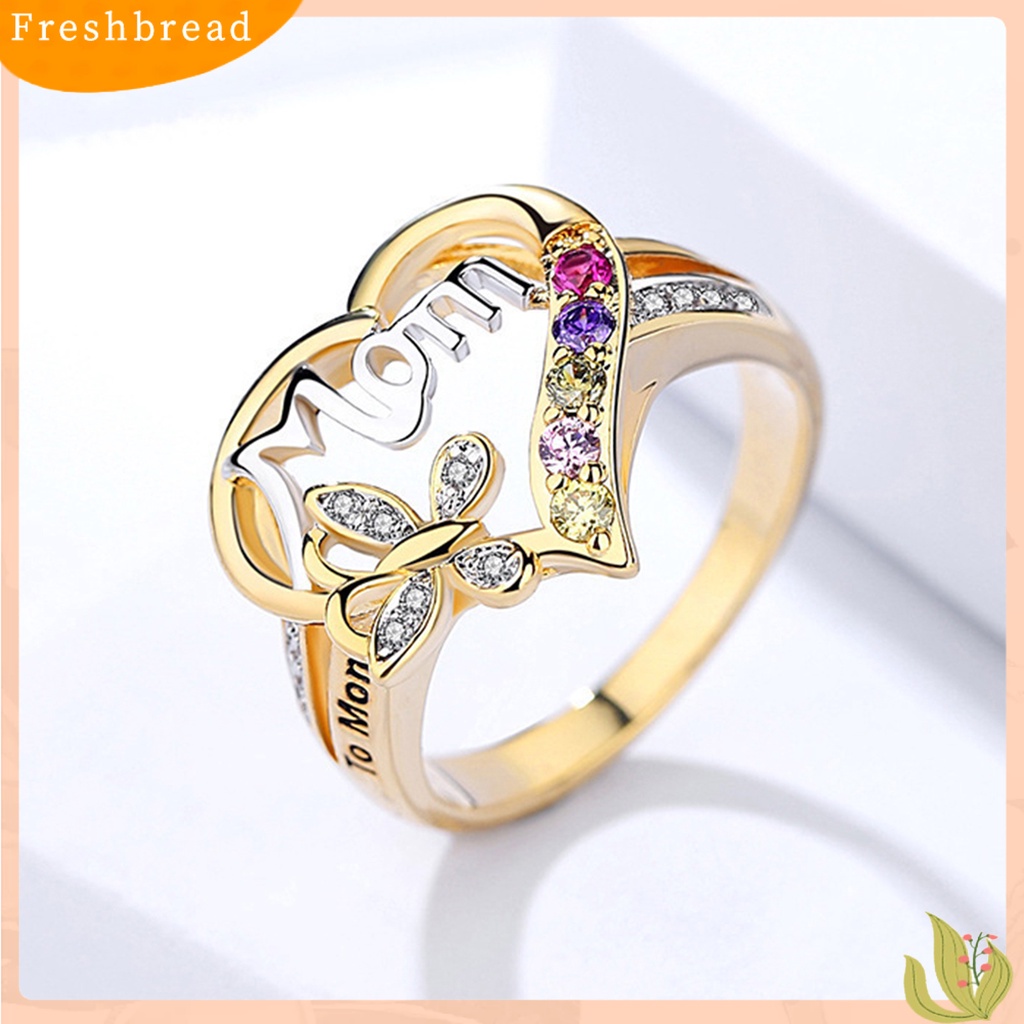 &lt; Freshbread &gt; Cincin Jari Berlian Imitasi Emerald Pengerjaan Halus Shiny Knuckle Ring Untuk Ibu