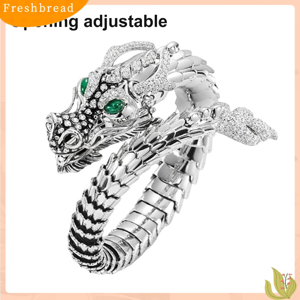 &lt; Freshbread &gt; Pria Cincin Pembukaan Berlebihan Tren Baru Kepribadian Hadiah Keren Perak-Warna Lilit Naga Loong Jari Cincin Perhiasan Fashion