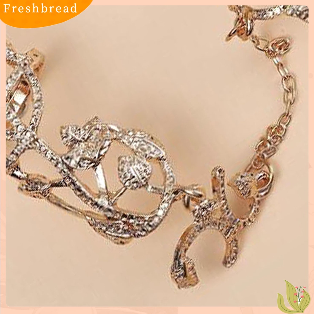 &lt; Freshbread &gt; Rantai Link Cincin Anti-Alergi Anti-Oksidasi Perhiasan Berlian Imitasi Penuh Retro Bunga Link Ring Untuk Hadiah