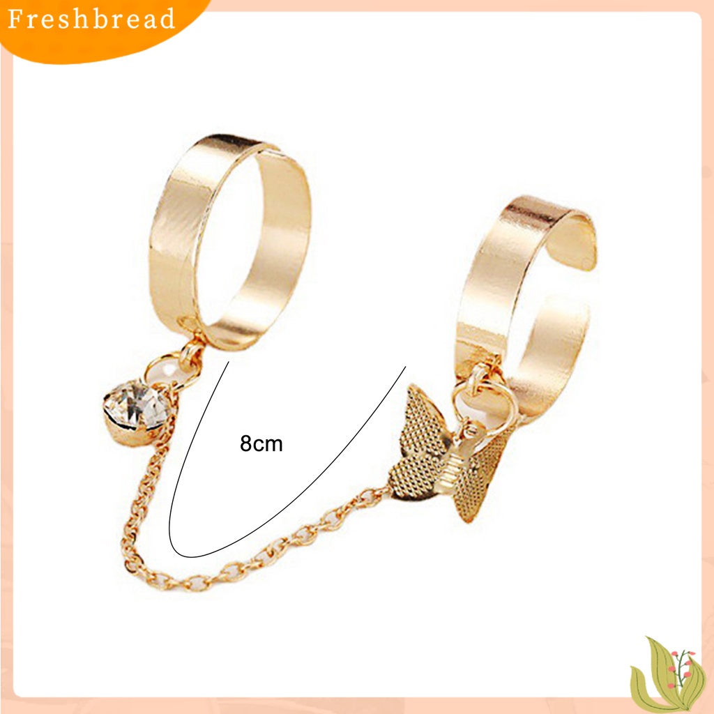 &lt; Freshbread &gt; Wanita Circlet Set Pembukaan Adjustable Alloy Berlian Imitasi Kilau Terang Knuckle Ring Set Perhiasan