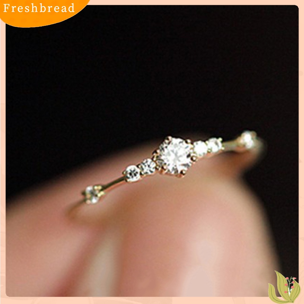 < Freshbread > Wanita Fashion Berlian Imitasi Bertatahkan Pernikahan Pertunangan Jari Cincin Perhiasan Hadiah