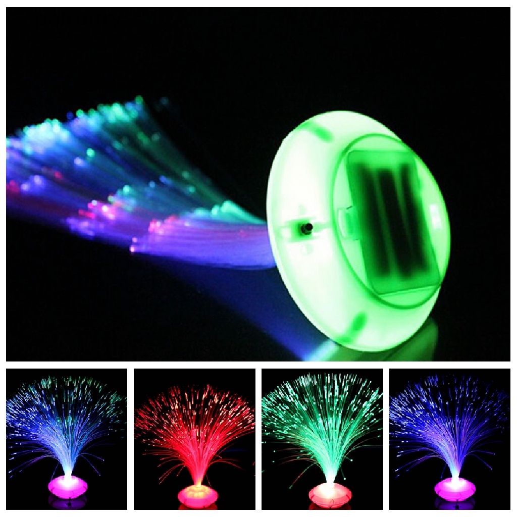 Prt Berubah Warna LED Fiber Optic Night Light Lamp Stand Dekorasi Rumah Warna Warni PRT