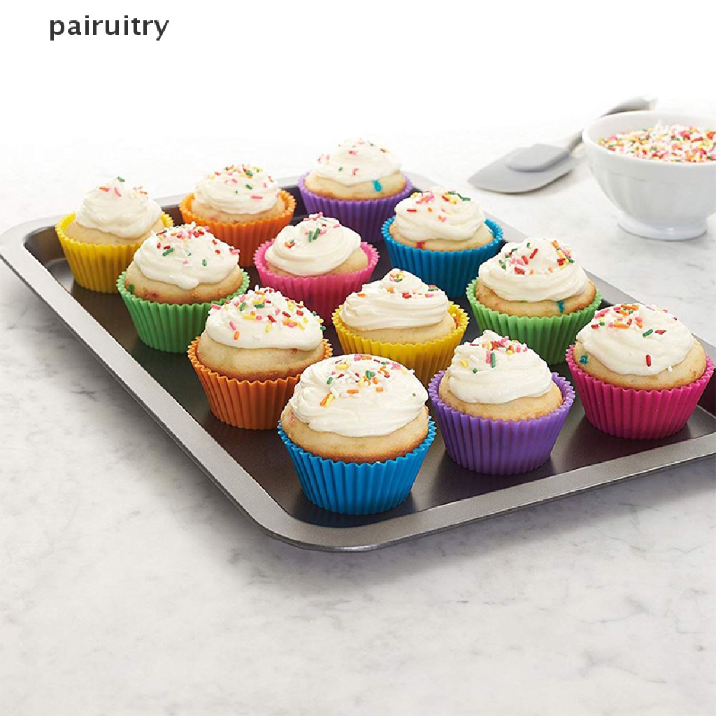 Prt 5Pcs Cetakan Silikon Bulat Cupcake Muffin Cup Baking Cookies Egg Tart Jelly Mold PRT