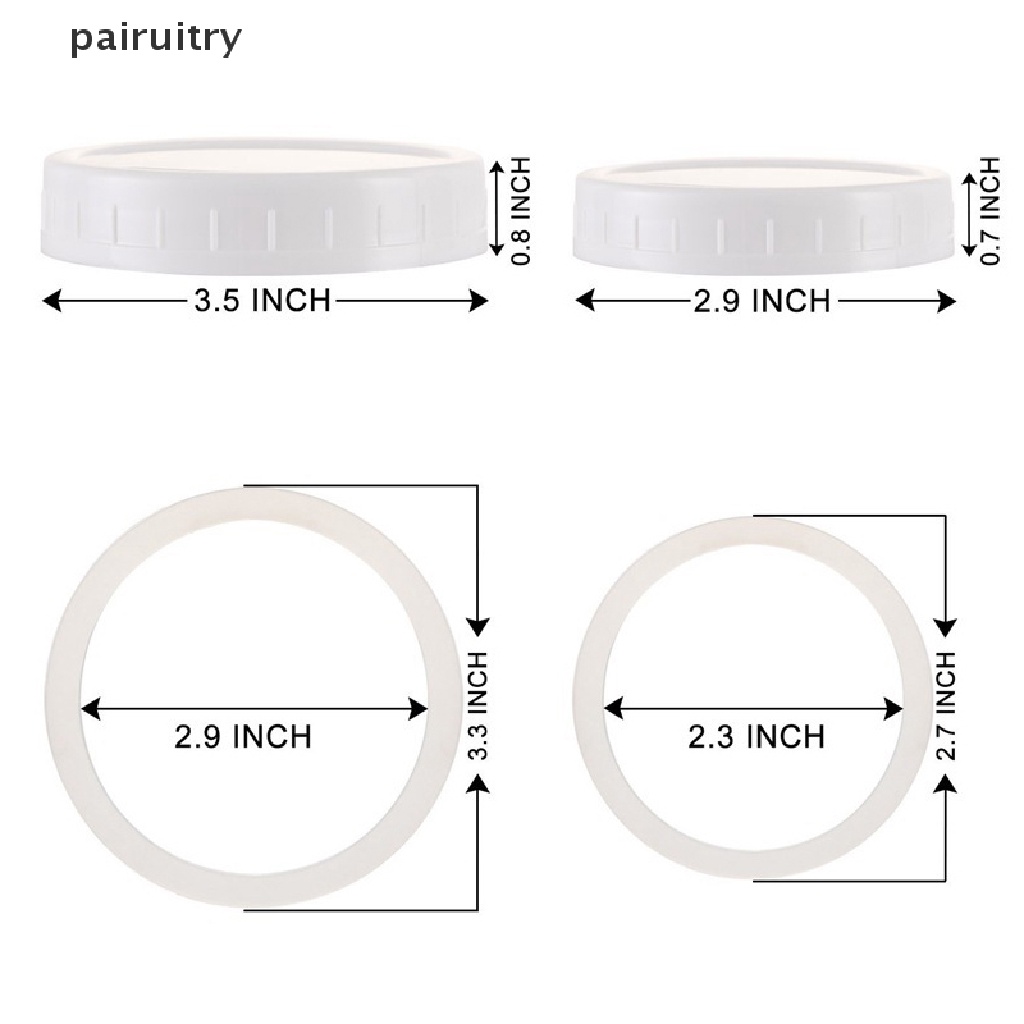 Prt 10pc Putih Mason Canning Drinking Jars Lid 70mm/86mm Diameter Dalam Tutup Plastik Tutup Pita Tidak Garis Tutup Penyimpanan Pengganti PRT