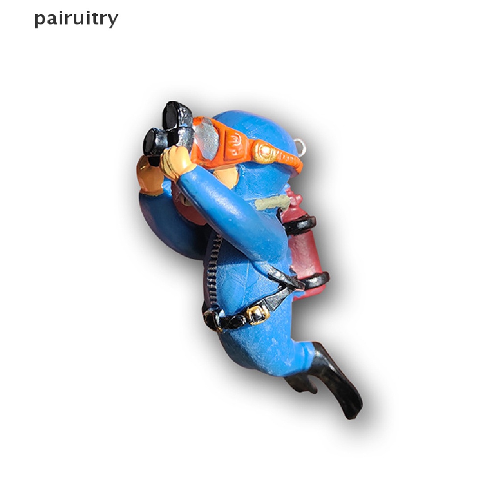 Prt Kawaii Resin Frogman Aquarium Ornamen Interesg Floag Dekorasi Simulasi Mini Diver Ikan Aquarium Aksesoris PRT