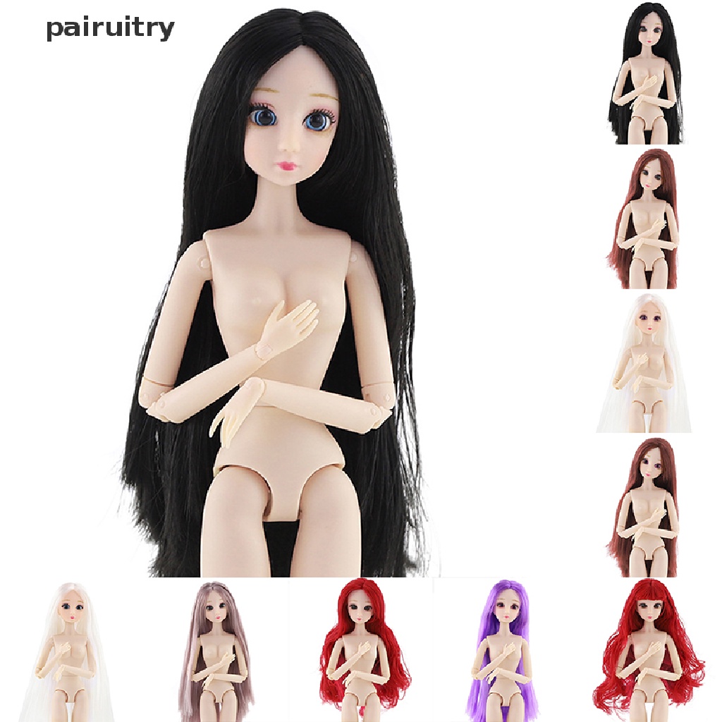 Prt 18sambungan Bergerak 30cm Mata 3D Boneka Plastik Anak Perempuan Mainan DIY Multiwarna Nude Body PRT