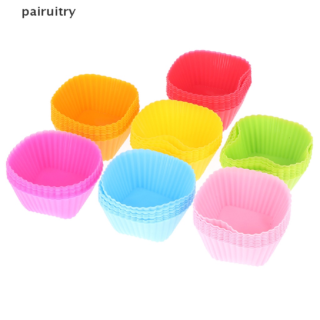 Prt 10Pcs Bentuk Persegi Silikon Cup Cake Alat Bakeware Cetakan Kue Aksesoris PRT