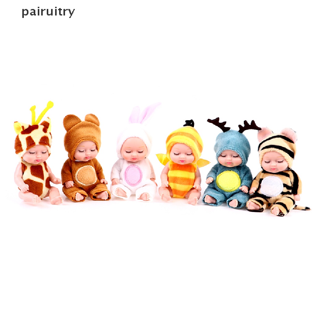 Prt 1pc Sleep Baby Doll Hewan Lucu Baby Doll Tinggi 3.5inch Untuk Mainan Anak PRT