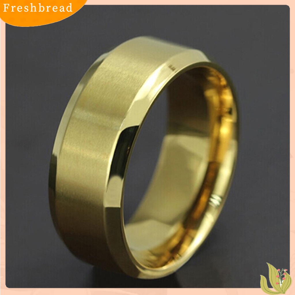 &lt; Freshbread &gt; Cincin Punk Keren Nyaman Dipakai Cincin Pita Lebar Baja Titanium Kreatif Sederhana Untuk Cocktail Bar Club