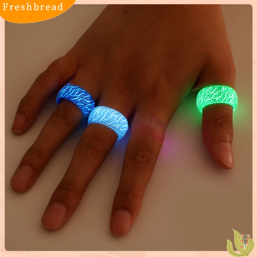 &lt; Freshbread &gt; Kreatif Unisex Pola Retak Bercahaya Glow Cincin Fashion Perhiasan Aksesori