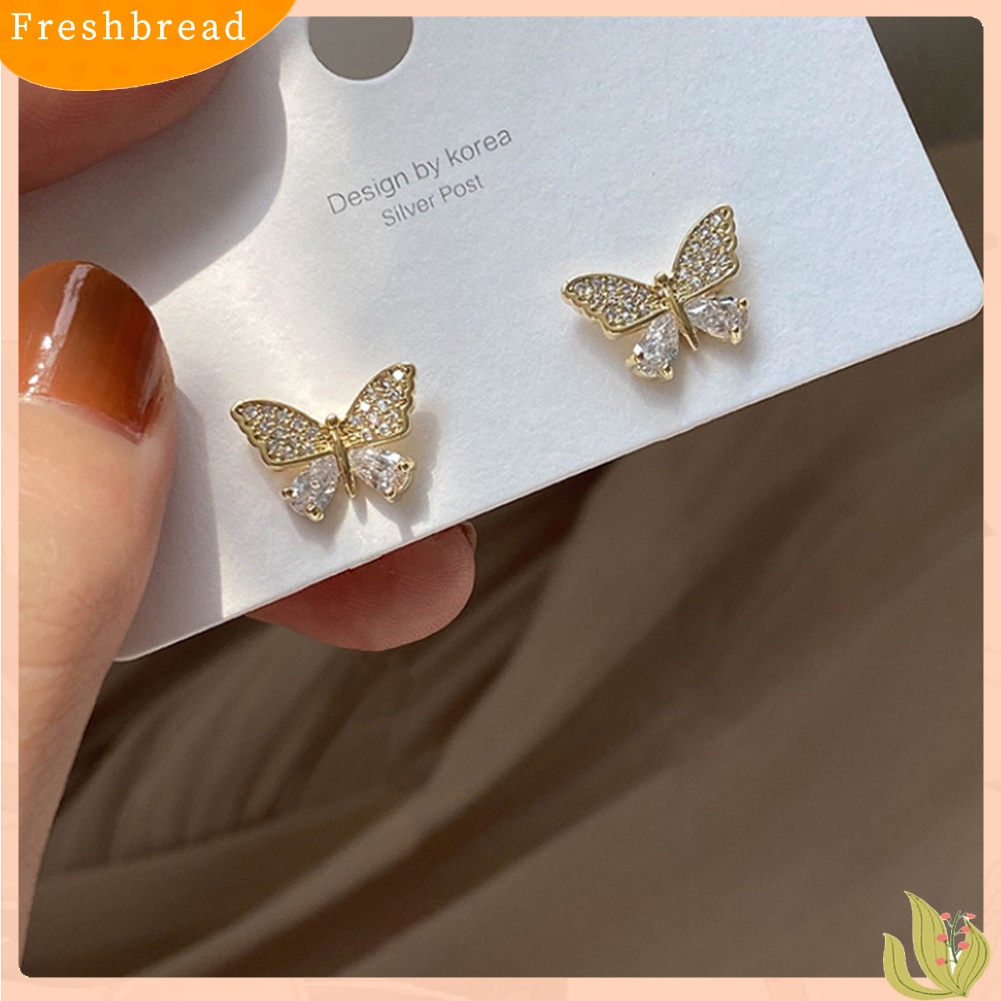 &lt; Freshbread &gt; Wanita Logam Manis Kupu-Kupu Rumbai Panjang Musim Panas Sederhana Stud Earrings Perhiasan Hadiah
