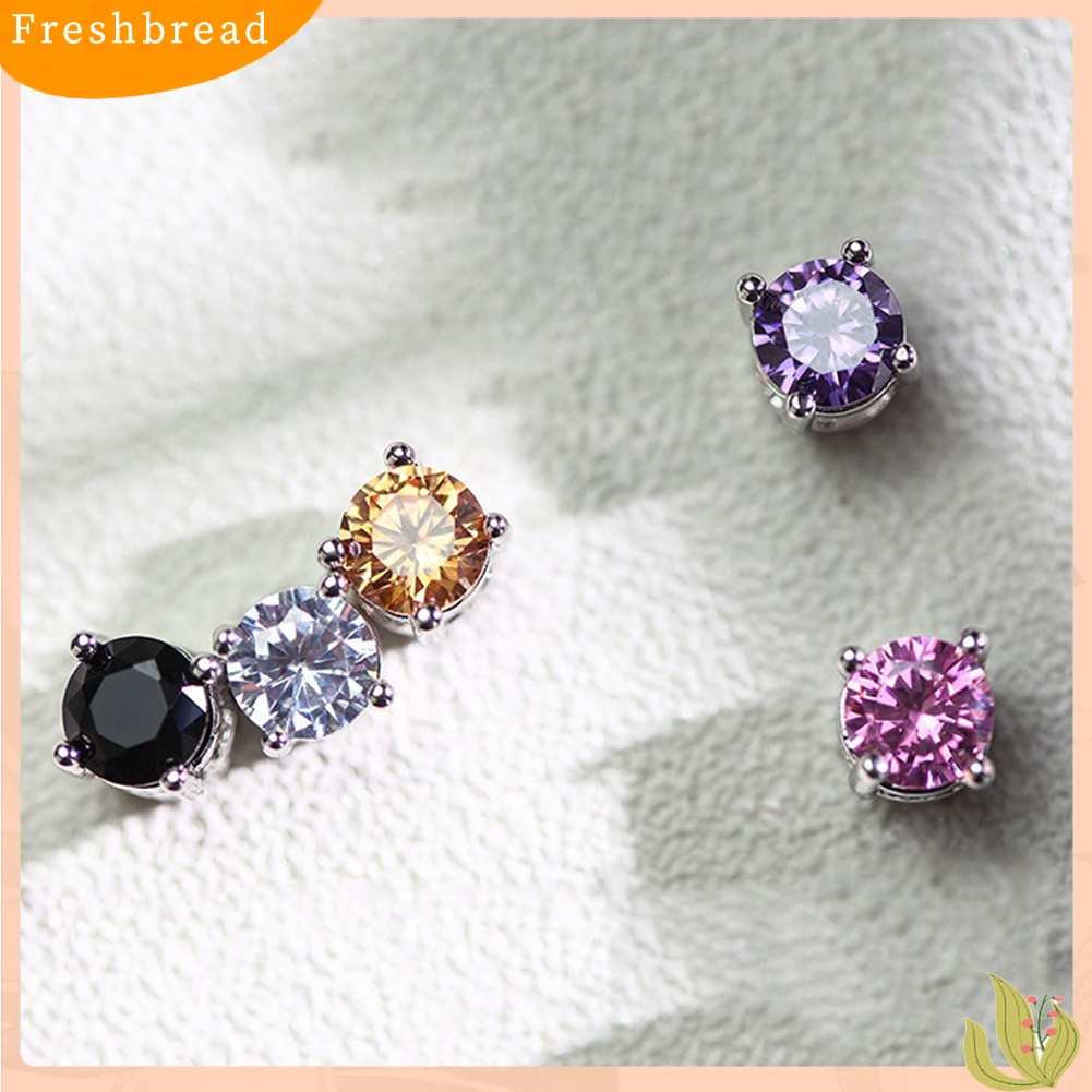 &lt; Freshbread &gt; Pria Wanita Berlian Imitasi Hias ic Ear Stud Earrings Non Piercing Perhiasan Hadiah