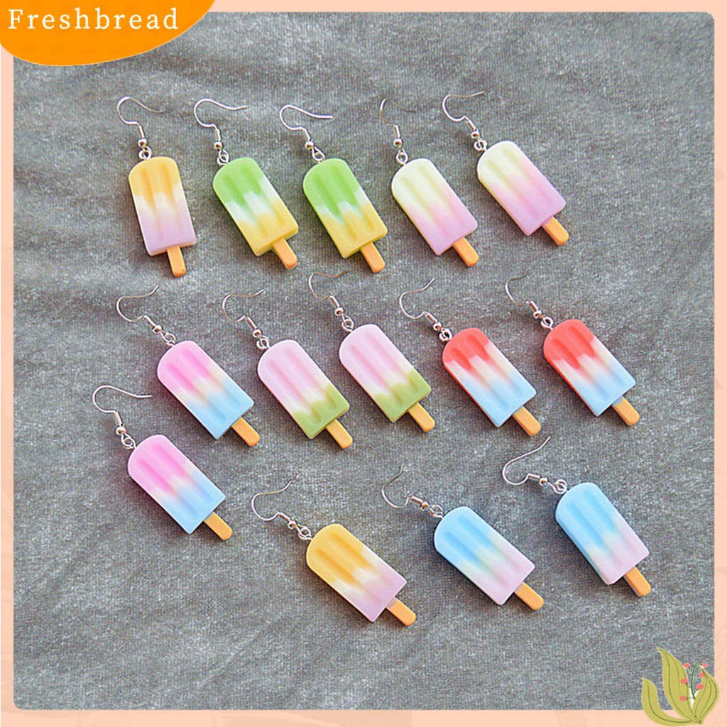 &lt; Freshbread &gt; Anting Menjuntai Emulasi Es Krim Manis Hidup Lucu Stainless Perempuan Eardrop Untuk Hadiah