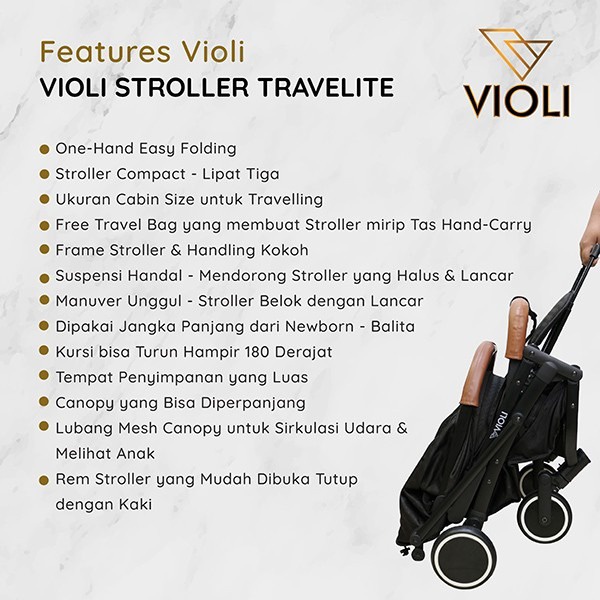 Violi - Stroller Emboss Edition Travelite Black