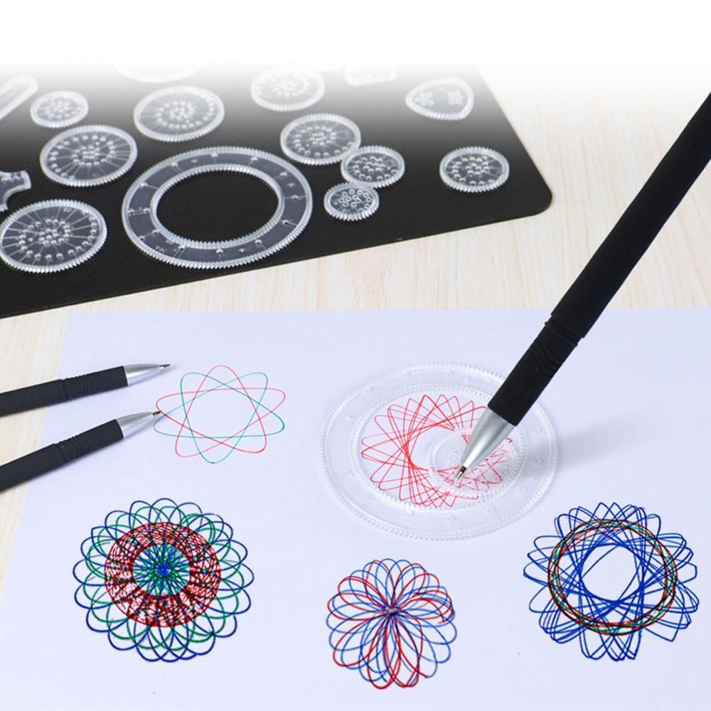 Mxbeauty Spirograph Mainan Gambar Set Minat Warna Lukisan Aksesoris Menggambar Aksesoris Desain Spiral Roda Menggambar Mainan Edukasi