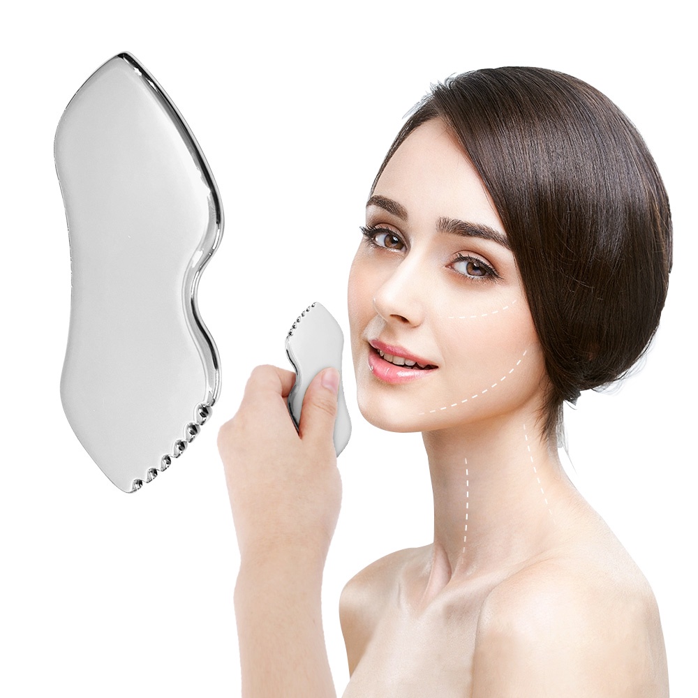 Salorie Alat Gua Sha Pijat Wajah Stainless Steel